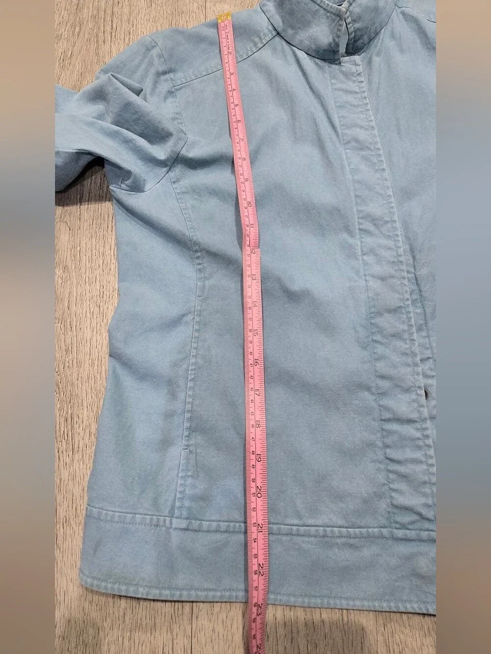 Eileen Fisher 2-Piece Blue Cotton Jacket & Skirt Set S/XS